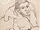 Lucian Freud 'Boy in Bed with Fruit' 1943 Ink on Paper 33cmx22.3cm