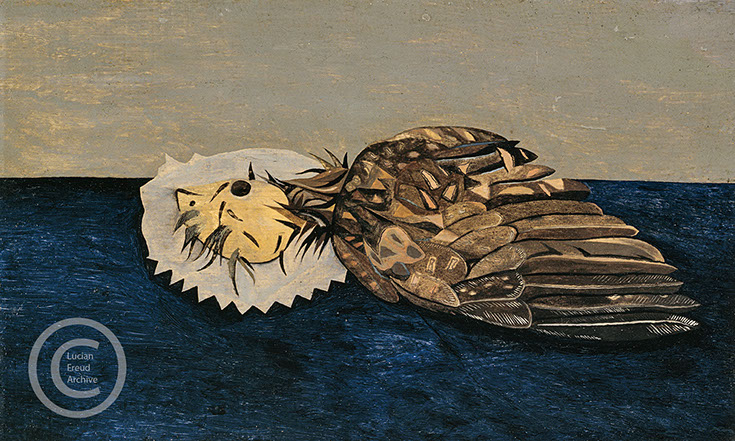 Lucian Freud "Dead Bird"&nbsp; 1945&nbsp; Oil on Panel&nbsp; 13.3cm x 22.5cm&nbsp;&nbsp;&nbsp;&nbsp;&nbsp;&nbsp; 