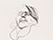 Lucian Freud 'Drawing for Naked Man with a Rat (l)' c1977 Ink on Paper 49.5cmx35.5cm