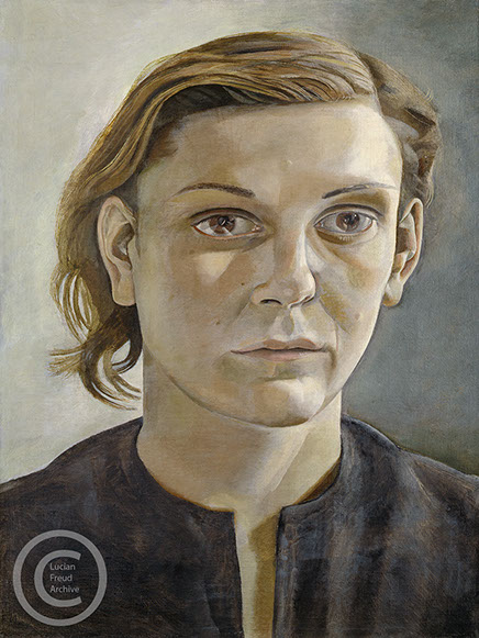 Lucian Freud "Girl in a Dark Dress"&nbsp; 1951&nbsp; Oil on Canvas&nbsp; 40.6cm x 30.5cm&nbsp; 