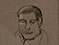 Lucian Freud 'Head of a Poet' 1945 Conte and Chalk on paper 62.5cmx35cm