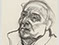Lucian Freud 'Head of Balthus' 1989 Charcoal on Paper 32.7cmx24.5cm
