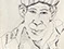 Lucian Freud 'Naval Gunner' 1941 Ink on paper 23cmx19.7cm