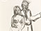 Lucian Freud 'Self Portrait with Model (lll), c2001 Charcoal on paper 41cm x 28.5cm