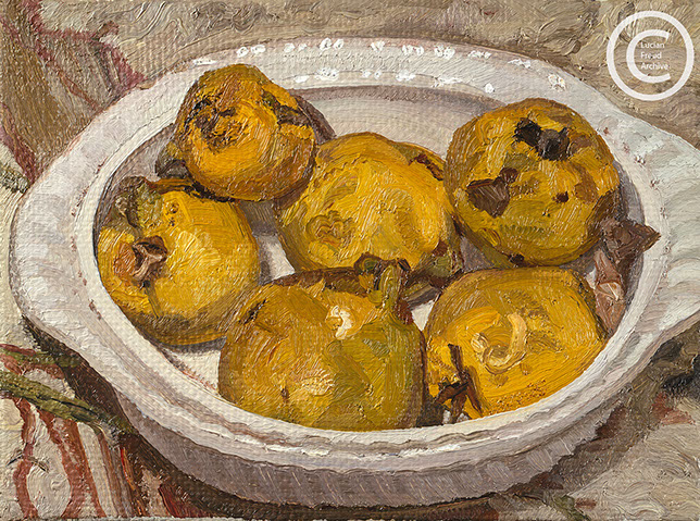 Lucian Freud "Still Life (Quinces) 1981-1982 Oil on Canvas 15.8cmx20cm