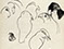 Lucian Freud 'Study for the Birds of Oliver Laronde (1)' 1946 Ink on paper 26cmx18.5cm