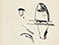 Lucian Freud 'Study for the Birds of Oliver Laronde (5)' Ink on Paper 26cmx18.5cm