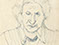 Lucian Freud 'The Painter's Mother' c1939 Ink on paper 18.5cmx11.5cm