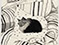 Lucian Freud 'The Sleeping Cat' 1944 Ink and Pencil on paper 27.2cmx17.8cm