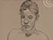 Lucian Freud 'Tired Boy' 1943 Charcoal on paper 36cmx35.5cm