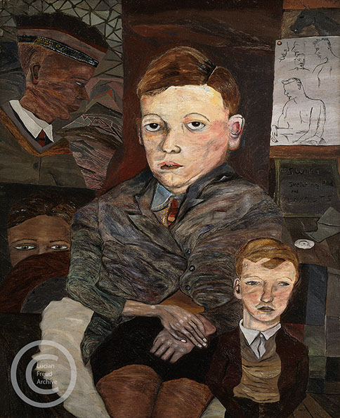 Lucian Freud "The Village Boys"&nbsp; 1942&nbsp; Oil on Canvas&nbsp; 50.8cm x 40.6cm